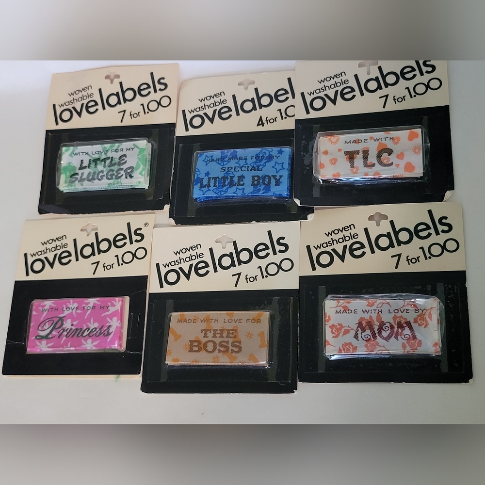 Vintage Woven Washable Love Labels Lot 20 Total